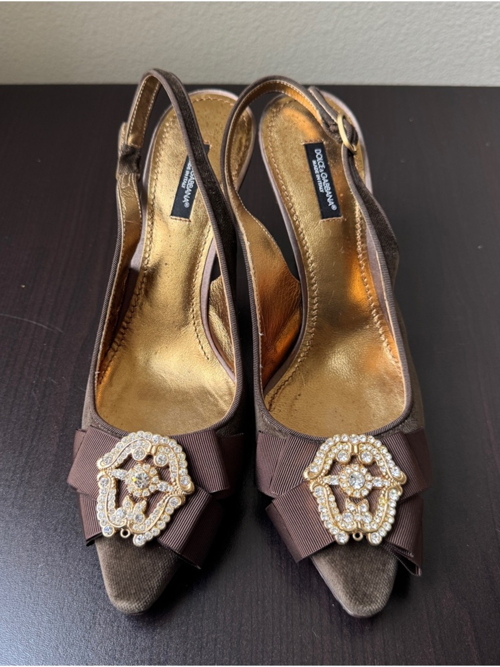 Vintage Dolce & Gabbana Suede Brown Pumps (38)